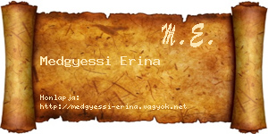 Medgyessi Erina névjegykártya